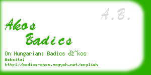 akos badics business card